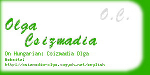 olga csizmadia business card